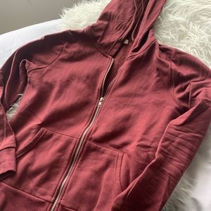 Ruby red zip up sweater